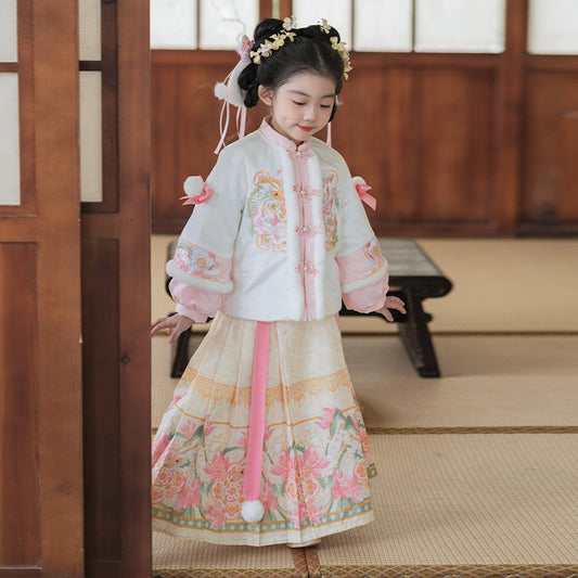 Ancient Style Children's Clothing Fairy Hanfu Children's Vest Skirt Suit