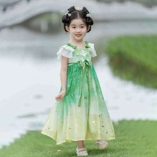 Ancient Style Dress Children's Clothing Hanfu Girl's Ancient Costume
